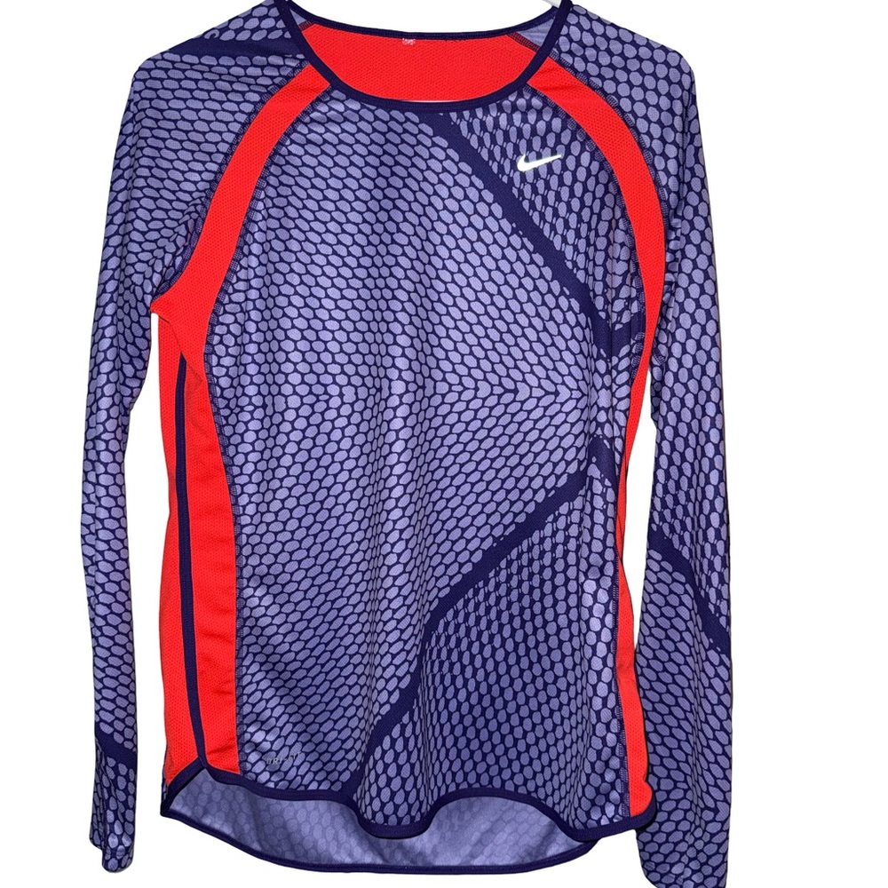 Nike Women's Long Sleeve Top in Purple Dri-Fit